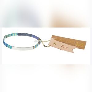 NWT Scout Curated Wears : Good Karma Miyuki Bracelet - "Brave" - Cobalt/Silver